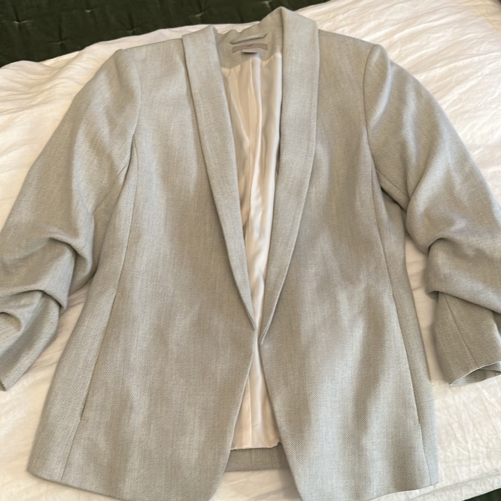 Light Gray Linen H&M Blazer 4